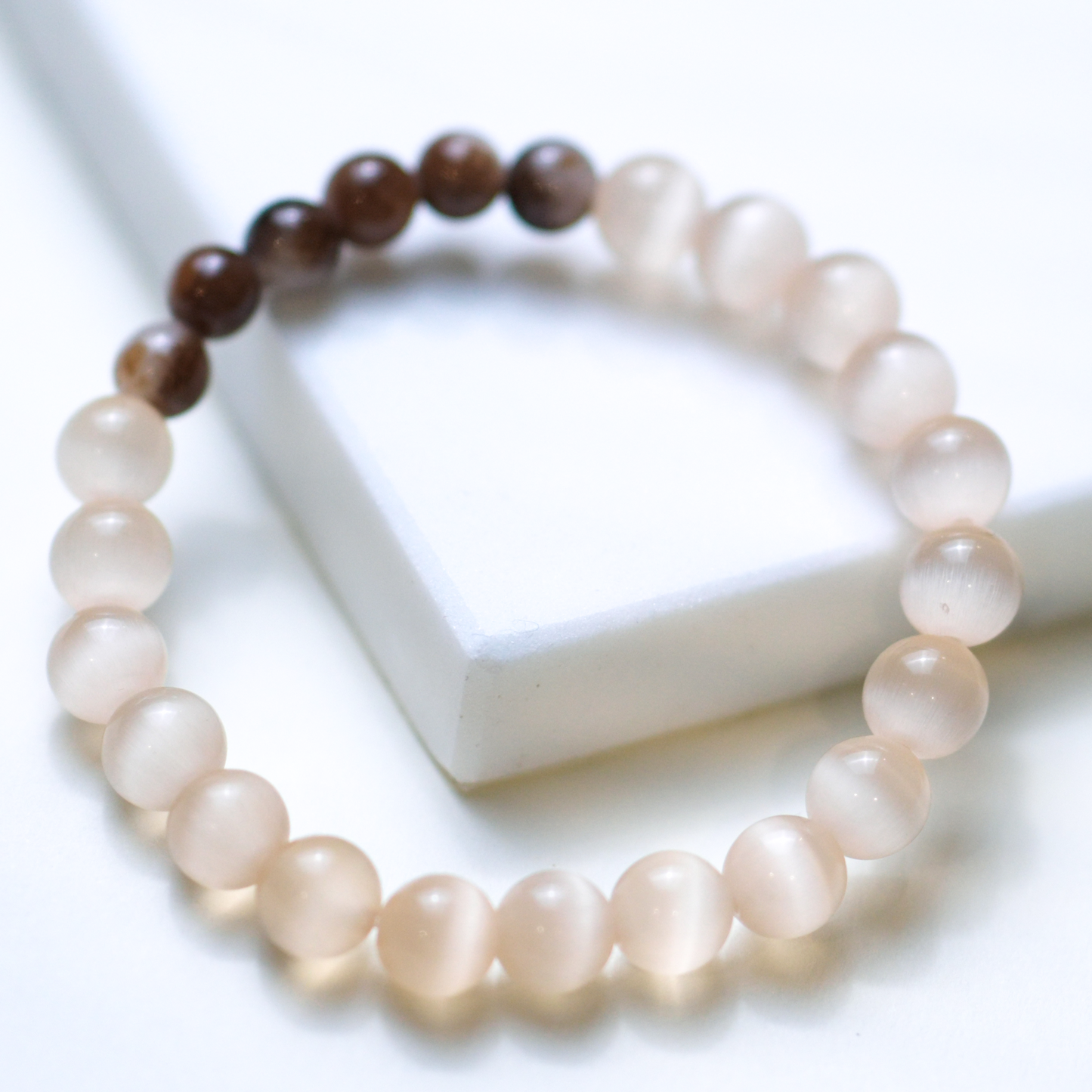 Moonstone & Blood Amber Harmony Bracelet