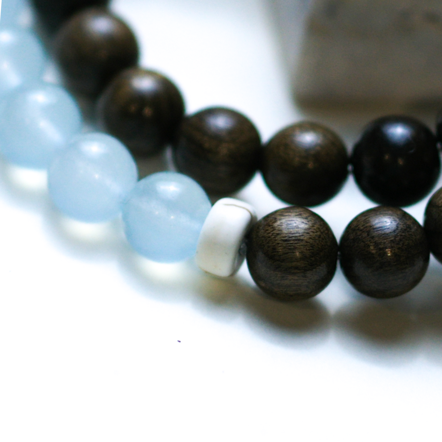 Prosperity Wood and Chalcedony Bracelet