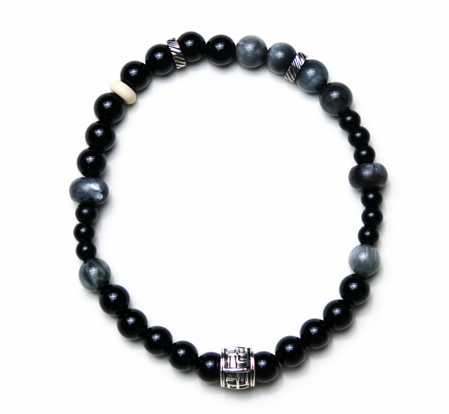 Protection and Balance Black Agate Bracelet