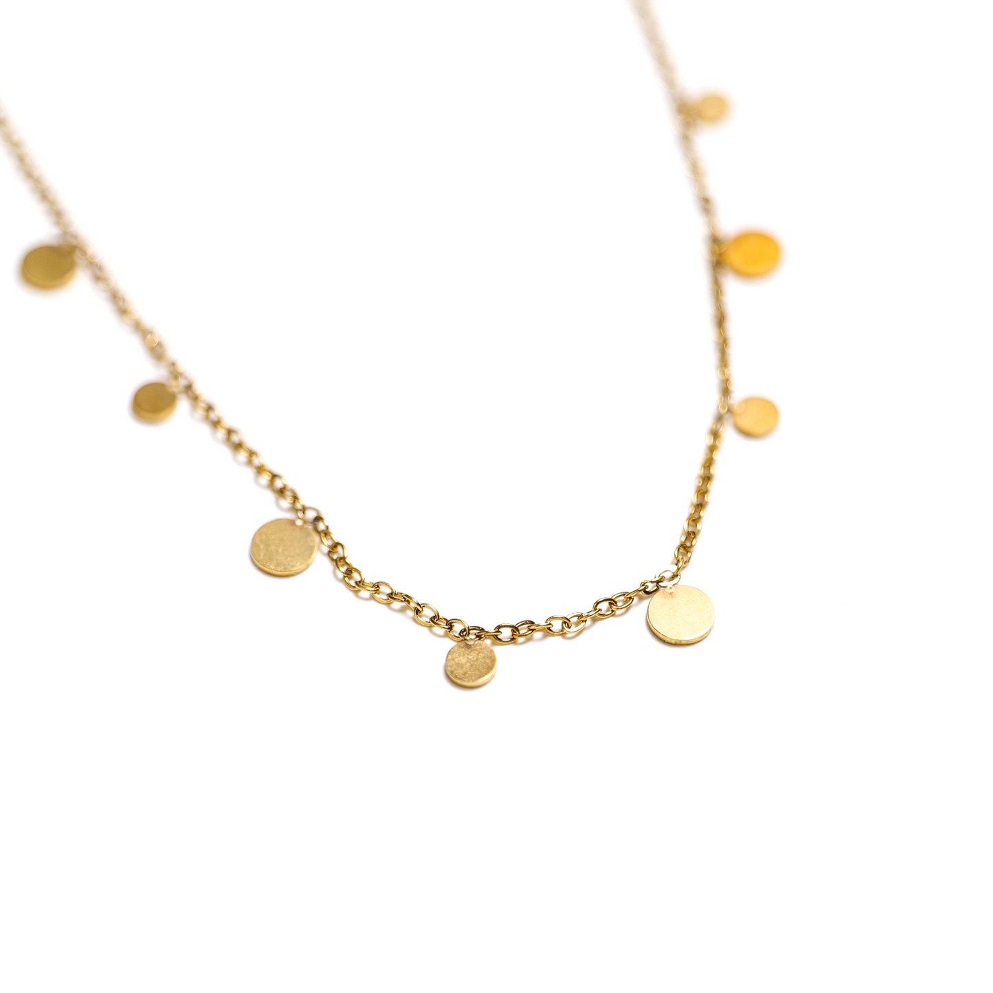 Gold-Plated Coin Charm Necklace