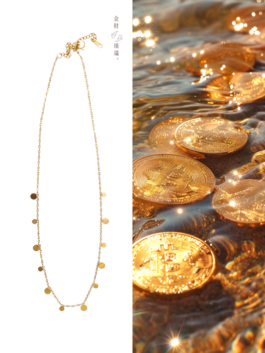 Gold-Plated Coin Charm Necklace