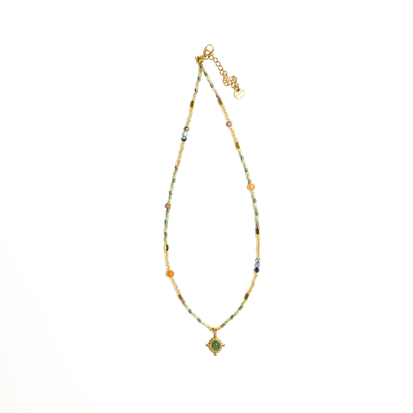 Green Jade Sunburst Necklace