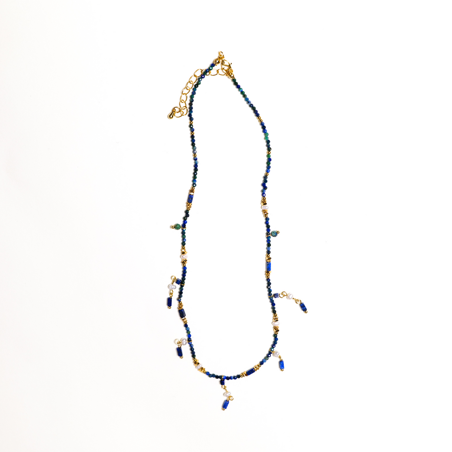 Lapis Lazuli and Green Crystal Harmony Necklace