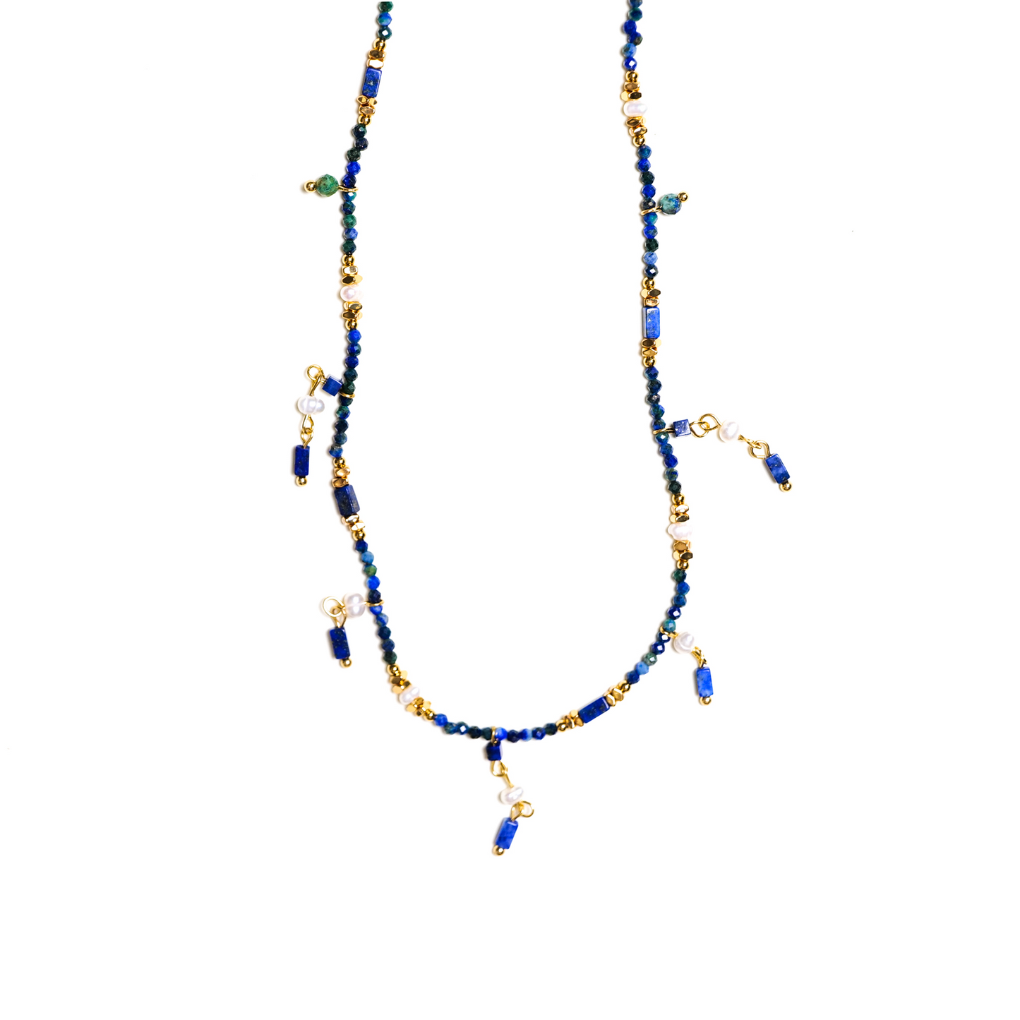 Lapis Lazuli and Green Crystal Harmony Necklace