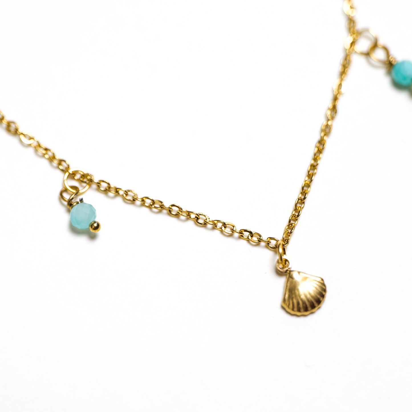 Turquoise Aquamarine Shell Necklace