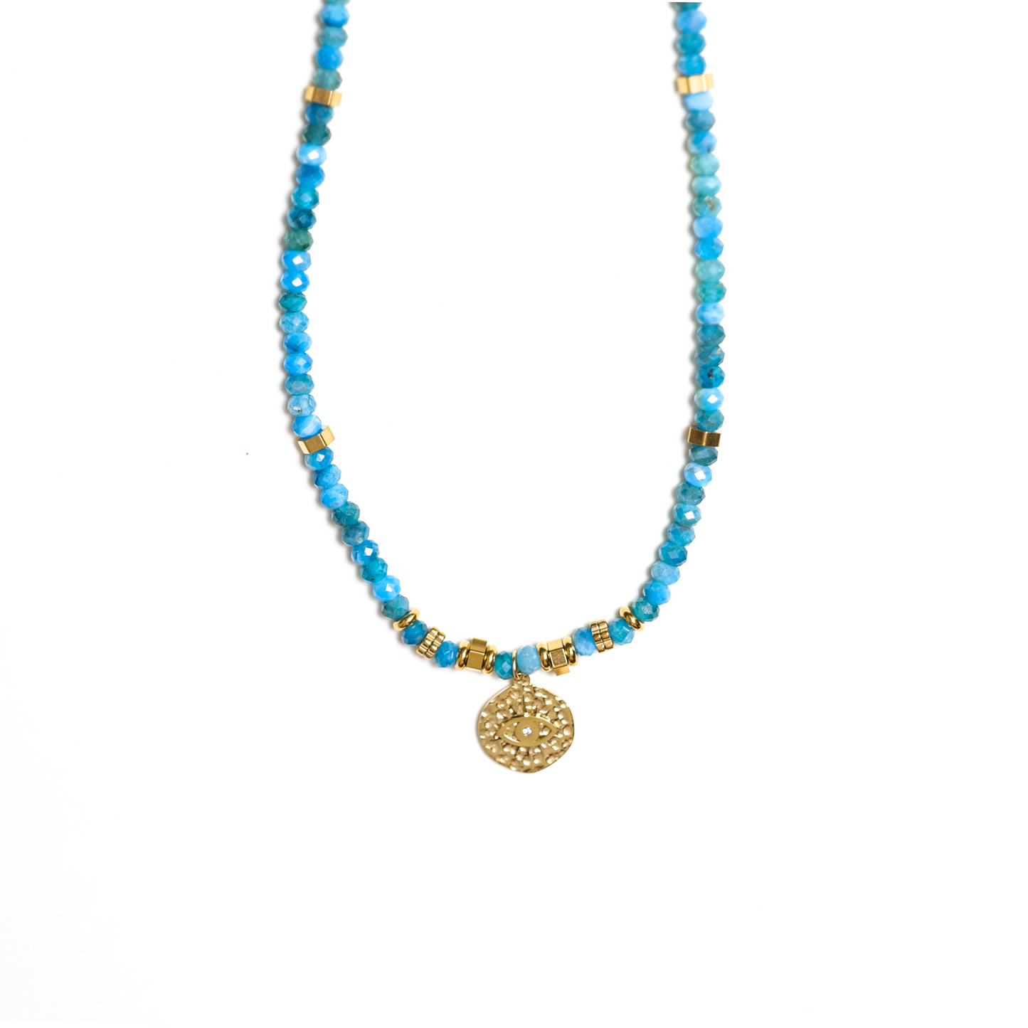 Turquoise Necklace with Evil Eye Pendant